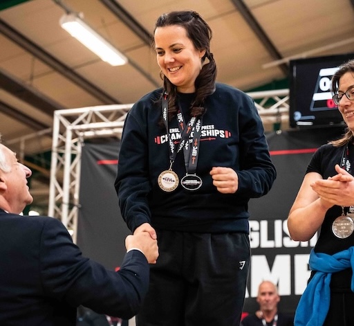 Sophie receiving her gold medal