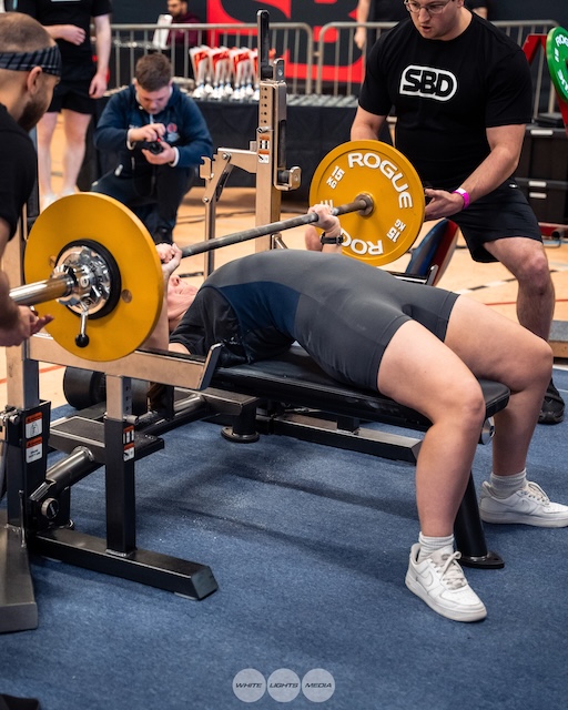 Sophie benching 62.5kg